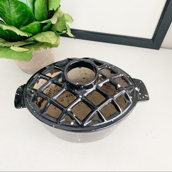 ✨Antique✨Lattice Cast Iron Enamel Splatter Design✨Hearth Fireplace Steamer - Picture 3 of 10